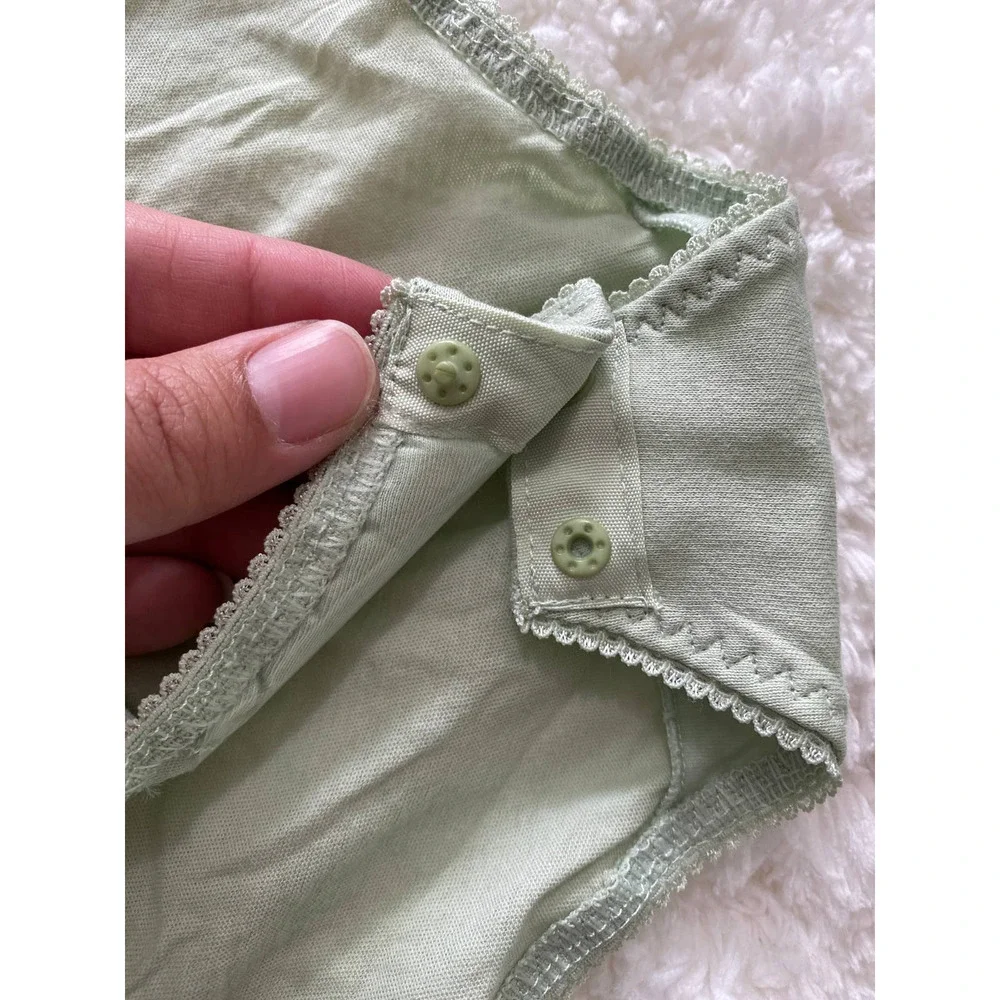 Intimately Free People Green Lacey Strappy Bodysuit Top NEW Size XS